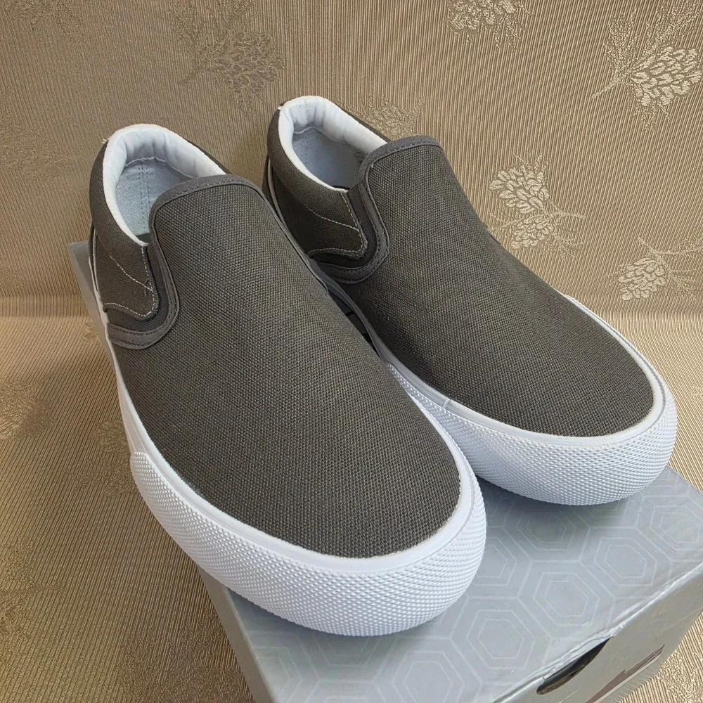Hurley Arlo Slip Mens 8 Grey Canvas Low Top Casual Sneakers 1566106